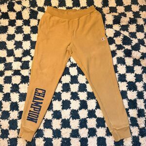 Men’s Champion Tan Reverse Weave Joggers with Embroidered Logo